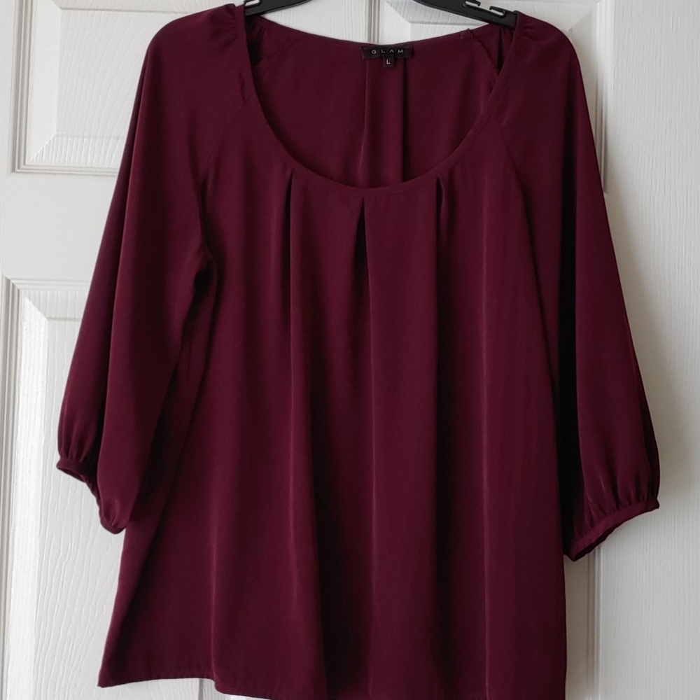 GLAM TOP L flower blouse